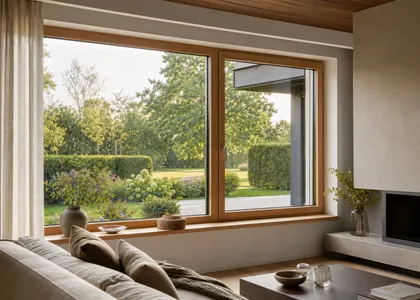 Holz-Aluminium-Fenster mit warmer Holzoberfläche innen und Aluschale außen